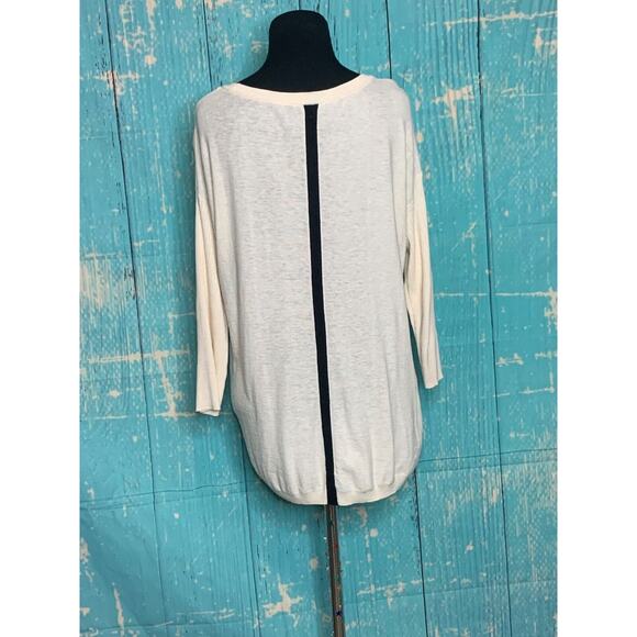 Nic + Zoe cream 3/4 sleeves oversize sweater size XS - Picture 2 of 6